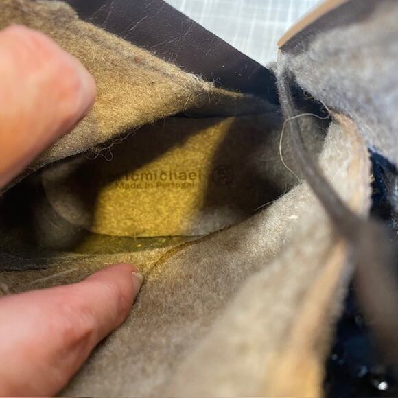 Eric Michael Brown Suede Lace Up Zip Platform Heel Boots Booties Womens 7.5 - Picture 9 of 9